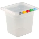 Gastronorm container (1/6) without lid  polyprop.  2.2 l , H=15, L=17.6, B=16.2 cm  transparent.