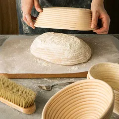 Щетка для муки с шелковой щетиной дерево ,L=32/21,B=5см св. дерево, изображение 3