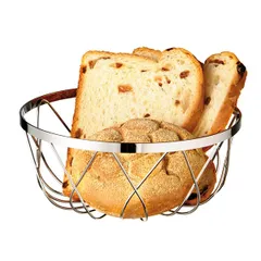 Basket for fruits and bread  chromed metal  D=180, H=75mm  metal.