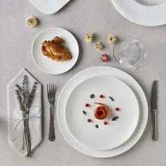 Тарелка «Жасмин» мелкая фарфор D=20,5см белый, изображение 2