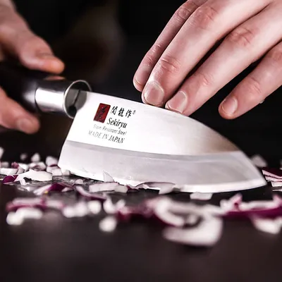 Нож кухонный «Токио» односторонняя заточк сталь нерж.,пластик ,L=285/150,B=47мм, изображение 5