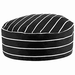 Шапочка поварская полоса размер M полиэстер,хлопок черный,белый