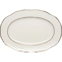 Блюдо «Афродита» овальное фарфор ,H=15,L=240,B=165мм белый,золотой