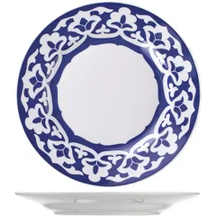 Plate “East” small  porcelain  D=24, H=3cm  white, blue