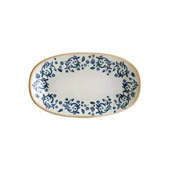Блюдо сервировочное «Виенто» овальное фарфор ,L=19,B=11см белый,синий