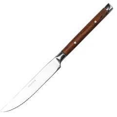 Нож для стейка «Рустик» сталь нерж.,пластик ,L=22,5см серебрян.,тем.дерево
