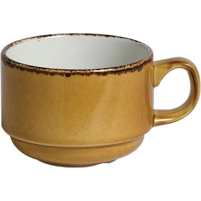 Чашка чайная «Террамеса мастед» фарфор 200мл D=8,H=6см горчич., Цвет: Горчичный