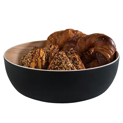 Салатник «Фрида» пластик 4,7л D=300,H=95мм черный,бежев., изображение 3