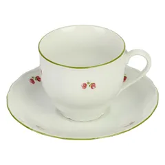 Чашка чайная «Верона Q0046» фарфор 250мл белый,зелен., изображение 2