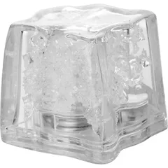 Кубик светящ. б/батарейки (батар.CR1620 2шт.)[2шт] пластик ,H=35,L=30,B=30мм прозр.