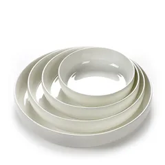 Блюдо «Бэйс» глубокое фарфор D=280,H=45мм белый,матовый, изображение 3