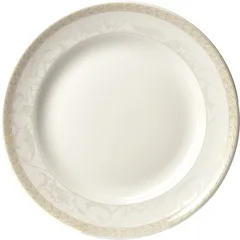 Тарелка «Антуанетт» мелкая фарфор D=205,H=22мм белый,олив.