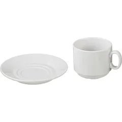 Чайная пара «Экспресс» фарфор 220мл D=75/143,H=75мм белый, изображение 3