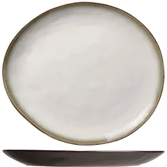 Блюдо овальное керамика ,L=32,5,B=28,5см белый,коричнев.