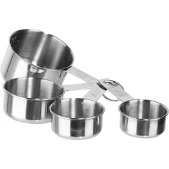 Set of measuring containers 60+80+125+250ml stainless steel ,H=50,L=145mm metal.