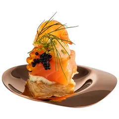 Тарелка «Пеблс» для закусок набор[4шт] сталь нерж. ,H=10,L=85,B=80мм медный, изображение 3