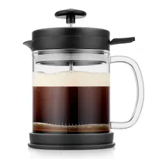 Френч-пресс «Изи» с клапаном стекло борос.,пластик 0,6л D=10,5,H=17,B=13см прозр.,черный, изображение 2