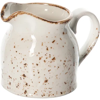 Молочник «Крафт Вайт» фарфор 185мл D=7,H=8,L=10см белый,коричнев., Цвет: Белый