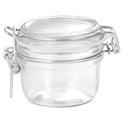 Round jar with “Fido” lid  glass  125 ml  D=83, H=71mm  clear.