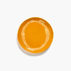 Тарелка «Фист» керамика D=225,H=20мм желт.,белый
