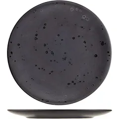 Plate “Onyx” flat ceramics D=21cm black