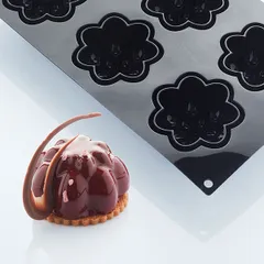 Форма для выпечки «Георгины» [6 ячеек] силикон ,H=43,L=71,B=70мм черный, изображение 2