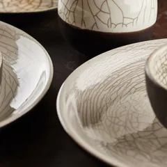 Тарелка «День и ночь» мелкая керамика D=27см белый,черный, изображение 4