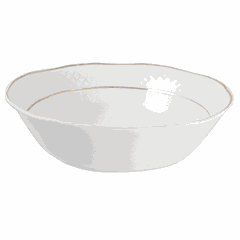 Salad bowl “Aphrodite”  porcelain  0.65 l  D=185, H=55mm  white, gold