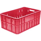 Ящик для продуктов перфорированный полиэтилен 62,4л ,H=26,L=60,3,B=40,3см красный
