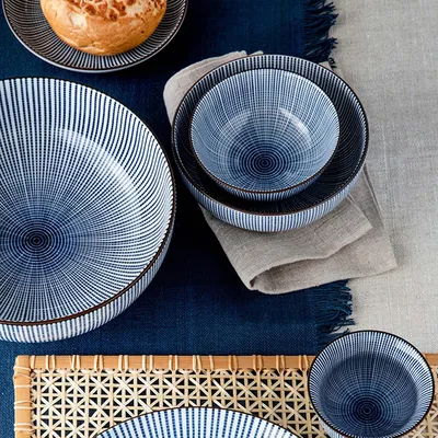 Салатник «Сендан» фарфор 1,85л D=215,H=80мм голуб.,белый, изображение 2