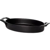 Форма для запекания овальная с ручками керамика ,H=35,L=200,B=125мм черный