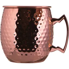 Cocktail mug “Moscow Mule” hammered  stainless steel, copper  0.5 l  D=85, H=97mm  rose. gold