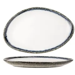 Dish “Sea Pearl” oval ceramics ,H=35,L=335,B=233mm blue,white