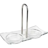 Подставка для мельниц для специй для 2 мельниц акрил ,H=155,L=175,B=90мм прозр.,металлич.