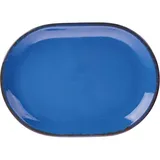 Блюдо «Синий крафт» овальное керамика ,L=31/22см голуб.