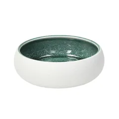 Салатник «Эллипс» керамика D=140,H=45мм белый,зелен.