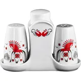 Stand for spice mills “Mezen” Prince Swan  porcelain ,H=105,L=168,B=65mm white,red