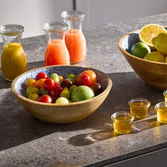 Салатник «Манго» дерево 1,1л D=240,H=75мм голуб.,коричнев., изображение 4