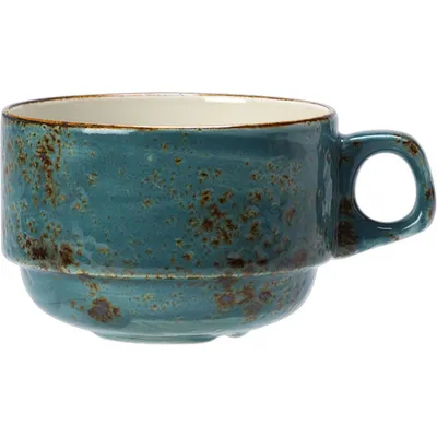 Чашка чайная «Крафт Блю» фарфор 285мл D=90,H=65мм синий,коричный, Объем по данным поставщика (мл): 285