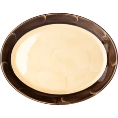 Блюдо «Пепперкорн» овальное фарфор ,H=20,L=300,B=235мм коричнев.,бежев.