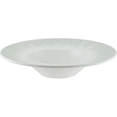 Тарелка для пасты «Ирис» фарфор 400мл D=28см белый,серый, изображение 3