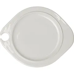 Тарелка «Хэппи» с держателем для бокала фарфор ,L=27,B=23см белый