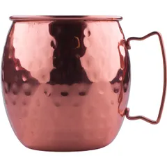 Cocktail mug “Moscow Mule” hammered  stainless steel, copper  0.54 l  D=85, H=97mm  vermilion