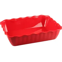 Salad bowl with wavy edges san-plastic 2l ,H=80,L=260,B=175mm red