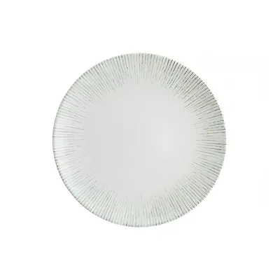 Тарелка «Ирис» мелкая фарфор D=23см белый,серый