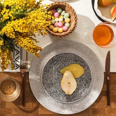 Тарелка «Инк Блэк» мелкая фарфор D=20см белый,черный, изображение 2