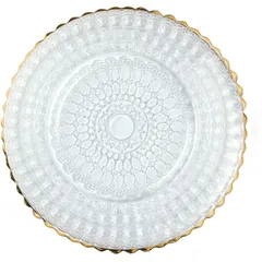 Тарелка пирожковая «Гелиос» стекло D=16см прозр.,золотой