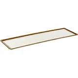 Блюдо сервировочное «Искусственый камень» прямоугольное пластик ,L=53,B=16,2см белый,коричнев.