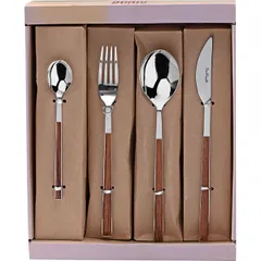 Набор столовых приборов (махагон) на 6 персон[24шт] сталь нерж.,пластик ,H=40,L=29,B=24,5см, изображение 3