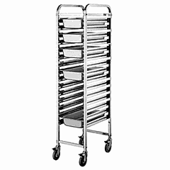 Trolley for gastronorm containers 1/1.15 tiers  stainless steel , H=174, L=55, B=38cm  silver.